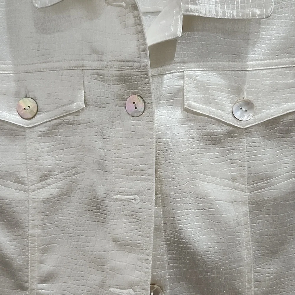 Ruby Rd. White Button-Up Jacket - Picture 3 of 11